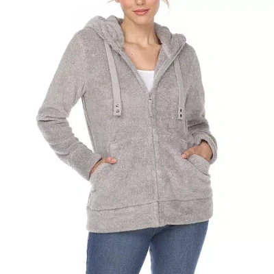 White Mark Womens Hooded Midweight Quilted Coat In Gray