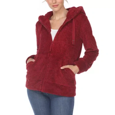 White Mark Womens Hooded Midweight Quilted Coat In Red