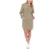 White Mark Womens Hoodie Mini Sweatshirt Dress In Green