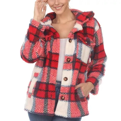 White Mark Womens Lightweight Shirt Jacket In Red