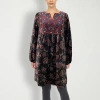 White Mark Womens Long Sleeve Embroidered Paisley Sweater Dress In Black