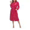 White Mark Womens Long Sleeve Long Length Robe In Red