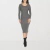 White Mark Womens Long Sleeve Midi Sweater Dress In Multi