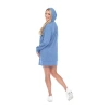 White Mark Womens Long Sleeve Sweatshirt Dress In Blue