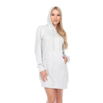 White Mark Womens Long Sleeve Sweatshirt Dress In Gray
