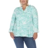 White Mark Womens Long Sleeve Tunic Top In Green