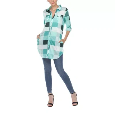 White Mark Womens Long Sleeve Tunic Top In Animal Print
