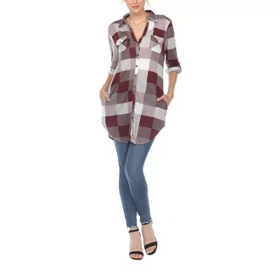 White Mark Womens Long Sleeve Tunic Top In Multi