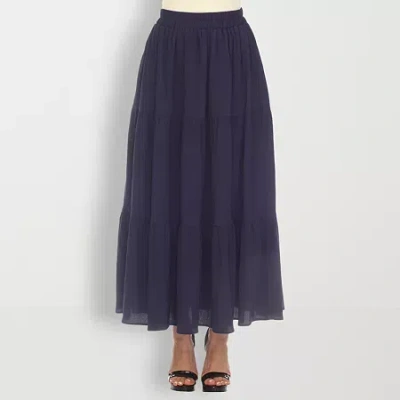 White Mark Womens Maxi Skirt In Blue