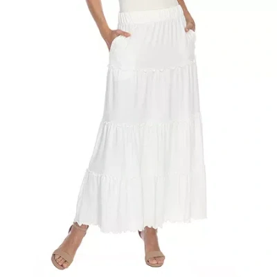 White Mark Womens Mid Rise Long Full Skirt In Multi