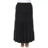 White Mark Womens Mid Rise Maxi Skirt In Black