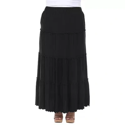 White Mark Womens Mid Rise Maxi Skirt In Black