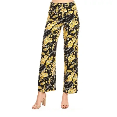 White Mark Womens Mid Rise Wide Leg Palazzo Pant In Black