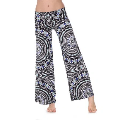 White Mark Womens Mid Rise Wide Leg Palazzo Pant In Blue