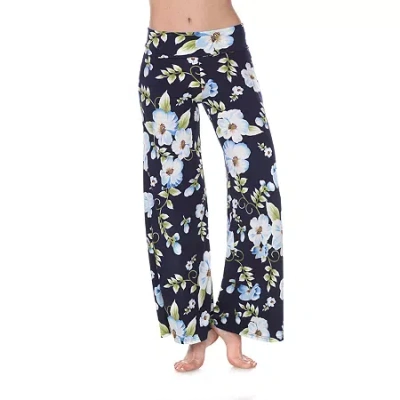 White Mark Womens Mid Rise Wide Leg Palazzo Pant In Blue