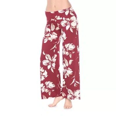 White Mark Womens Mid Rise Wide Leg Palazzo Pant In Red