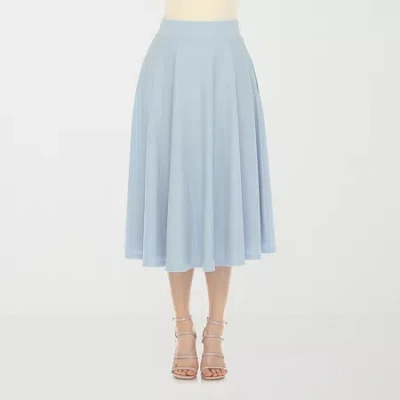 White Mark Womens Midi A-line Skirt In Blue