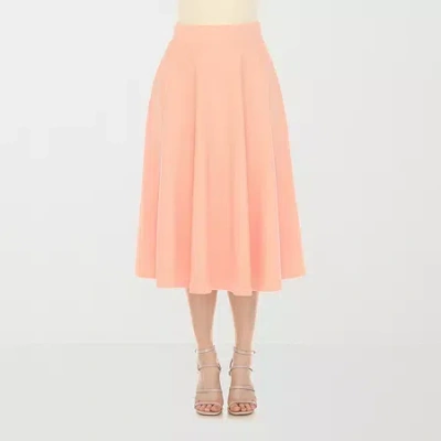 White Mark Womens Midi A-line Skirt In Orange