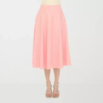 White Mark Womens Midi A-line Skirt In Pink