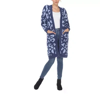 White Mark Womens Midweight Coat In Blue