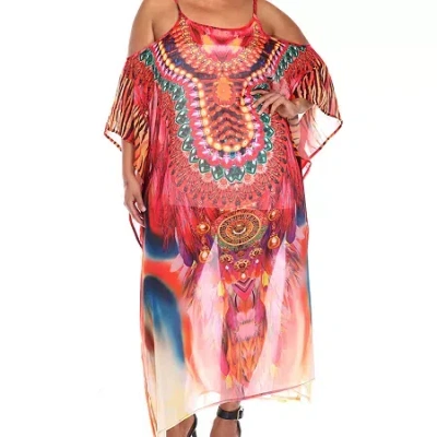 White Mark Womens Plus 3/4 Sleeve Maxi Dress In Red