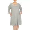 White Mark Womens Plus 3/4 Sleeve Swing Dresses In Silver