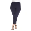 White Mark Womens Plus Ankle Mid Rise Pull-on Pant In Blue