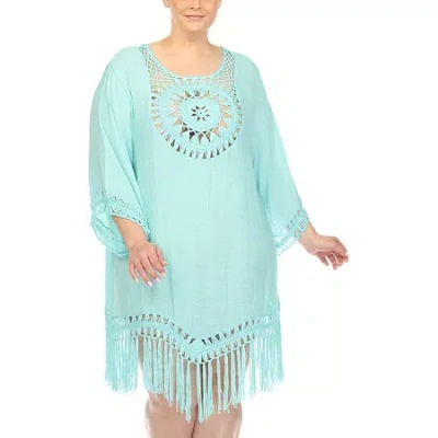 White Mark Womens Plus Dress Swimsuit Cover-up In Blue