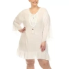 White Mark Womens Plus Dress Swimsuit Cover-up In White