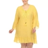 White Mark Womens Plus Dress Swimsuit Cover-up In Yellow