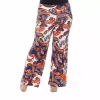White Mark Womens Plus High Rise Wide Leg Palazzo Pant In Blue