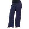 White Mark Womens Plus High Rise Wide Leg Palazzo Pant In Blue