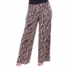White Mark Womens Plus High Rise Wide Leg Palazzo Pant In Brown