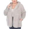 White Mark Womens Plus Long Sleeve Open Front Cardigan In Gray