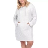 White Mark Womens-plus Long Sleeve Sweatshirt Dress In Gray