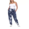 White Mark Womens Plus Mid Rise Jogger Pant In Blue
