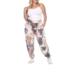 White Mark Womens Plus Mid Rise Jogger Pant In Neutral