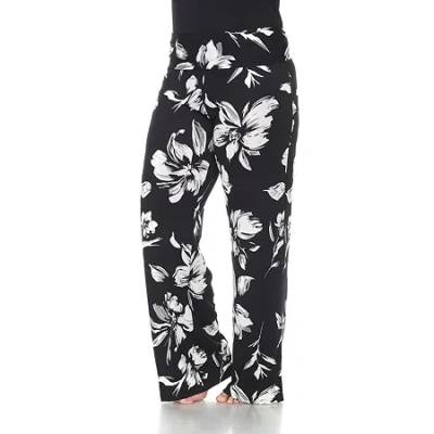 White Mark Womens Plus Mid Rise Wide Leg Palazzo Pant In Black