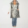 White Mark Womens Plus Midweight Puffer Vest In Silver