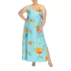 White Mark Womens Plus Sleeveless Floral Maxi Dress In Blue