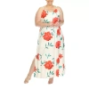 White Mark Womens Plus Sleeveless Floral Maxi Dress In White