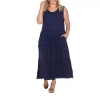 White Mark Womens Plus Sleeveless Midi Maxi Dress In Blue