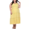 White Mark Womens Plus Sleeveless Midi Maxi Dress In Yellow