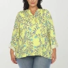 White Mark Plus Size Paisley Button Front Tunic Top In Multi