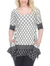White Mark Womens Printed Polyester Tunic Top In Multi