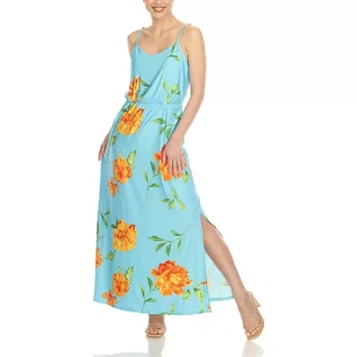 White Mark Womens Scoop Neck Sleeveless Maxi Dress In Orange