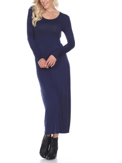 White Mark Womens Scoop Neck Soft Maxi Dress In Blue