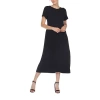 White Mark Womens Short Sleeve Maxi Dress In Black