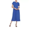 White Mark Womens Short Sleeve Maxi Dress In Blue