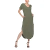 White Mark Womens Short Sleeve Maxi Dress In Green